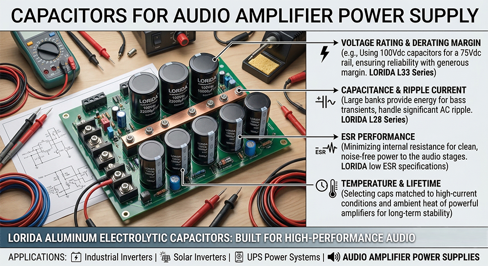 Capacitors for Audio Amplifier Power Supply