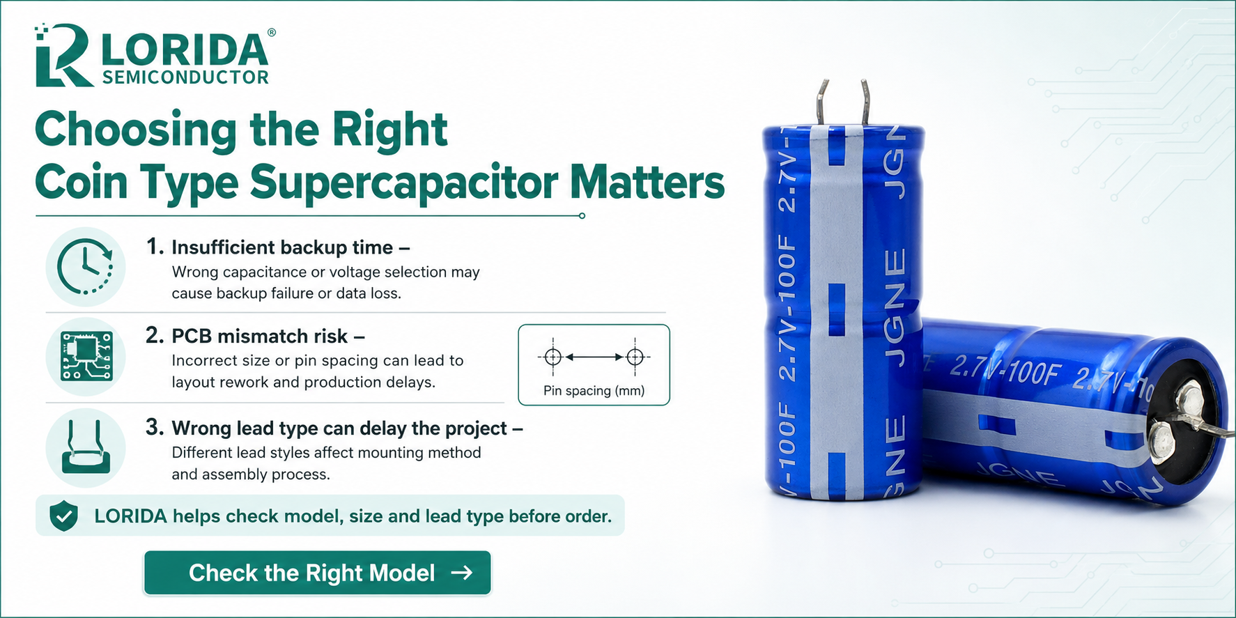 Supercapacitor Replacement Model Support for Smart Meter and PCB Backup