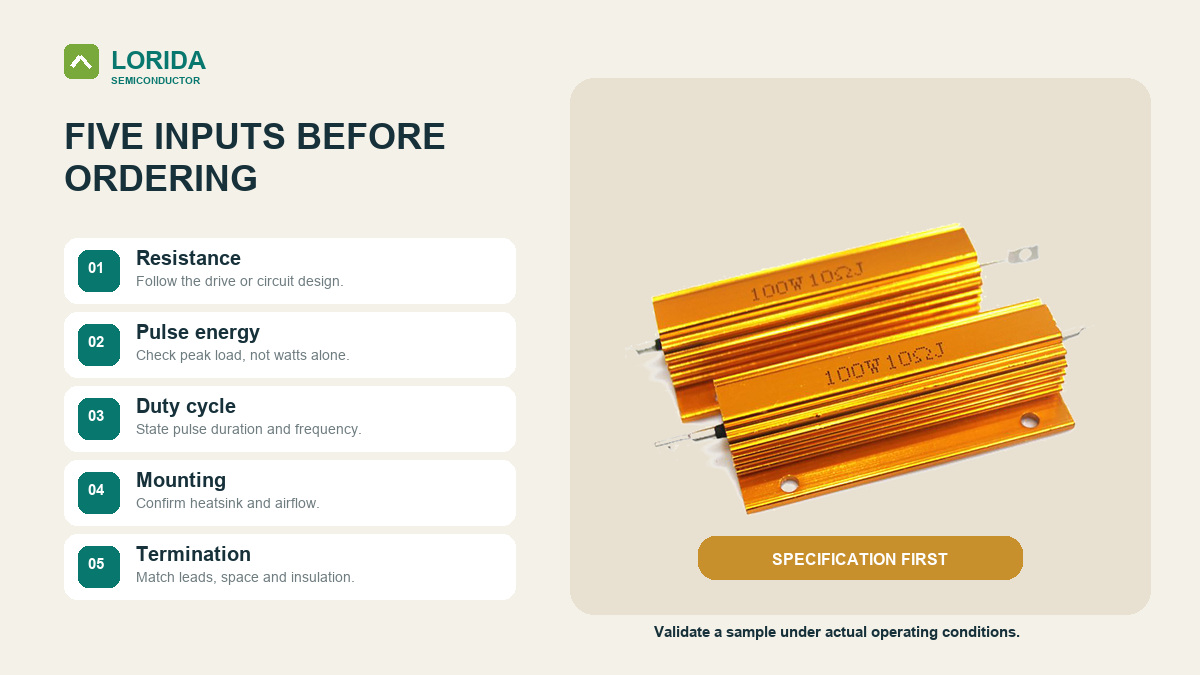 Five checks before ordering an aluminum housed power resistor