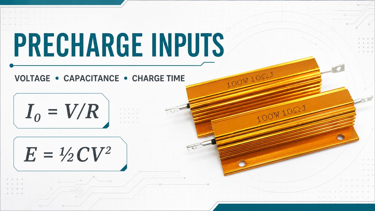 Precharge voltage capacitance and charge time formulas