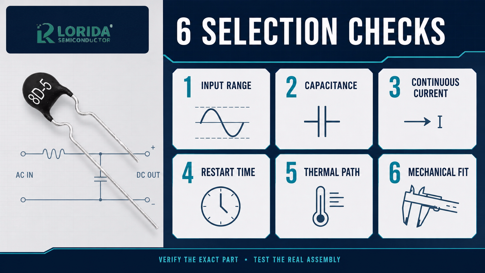 Six-step NTC inrush current limiter engineering selection checklist