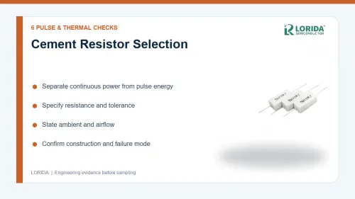 Cement Resistor Selection: 6 Pulse and Thermal Checks
