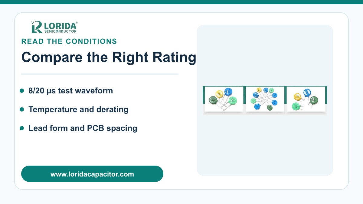 MOV varistor ratings comparison checklist