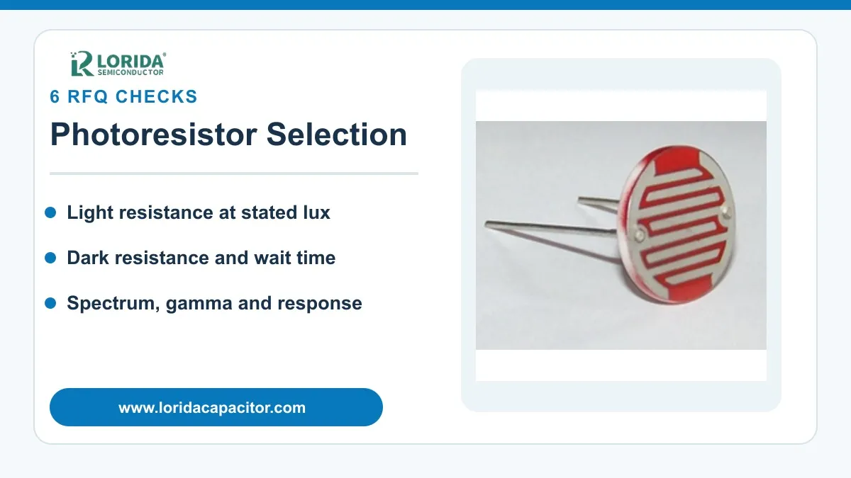 How to Select a Photoresistor: 6 RFQ Checks