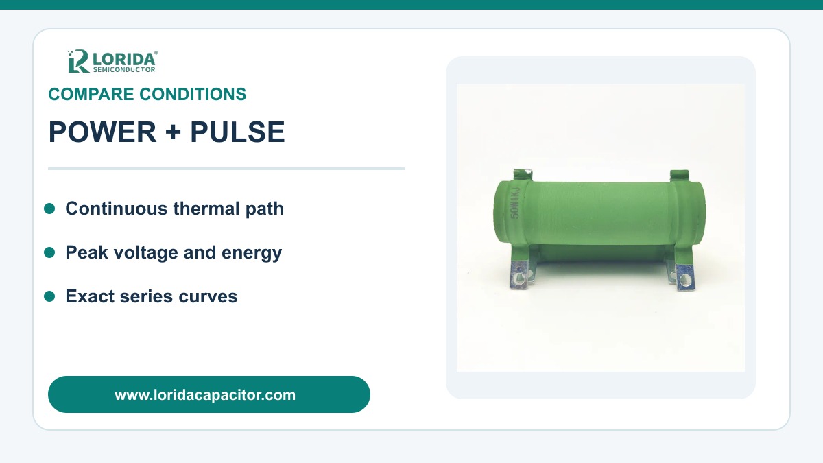Wirewound resistor continuous power and pulse comparison