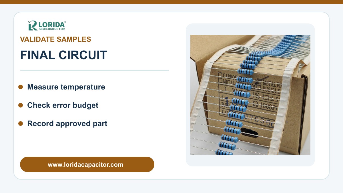 Metal film resistor final circuit validation checklist