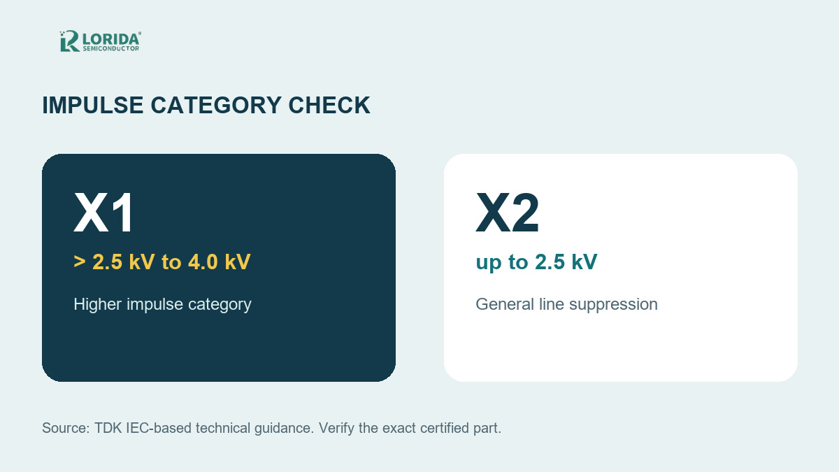 IEC-based X1 and X2 impulse category comparison