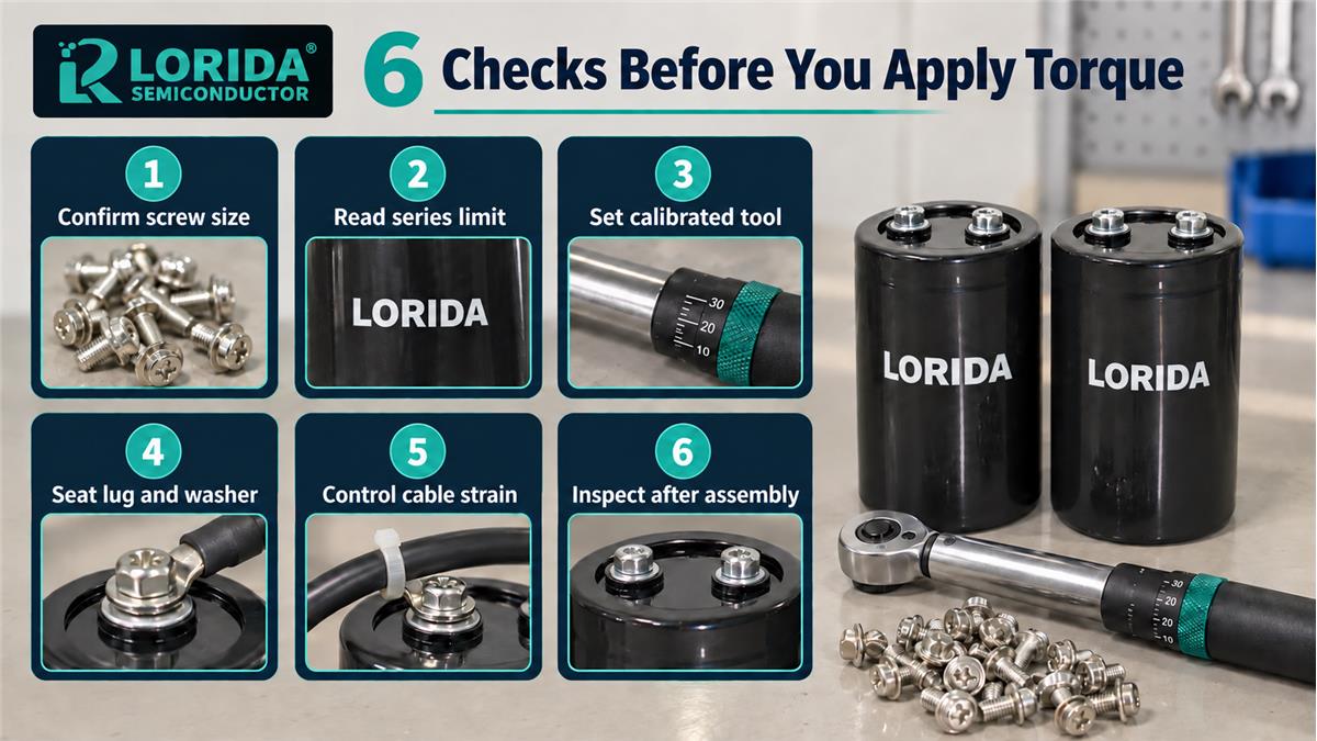Six checks before applying screw terminal capacitor torque