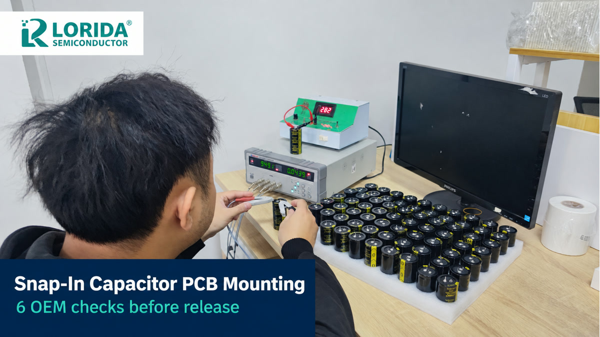 Snap-in capacitor PCB mounting OEM checks