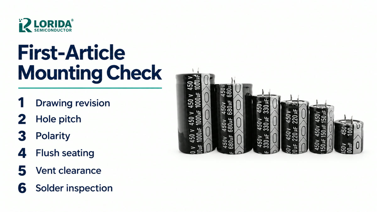 Six snap-in capacitor mounting checks