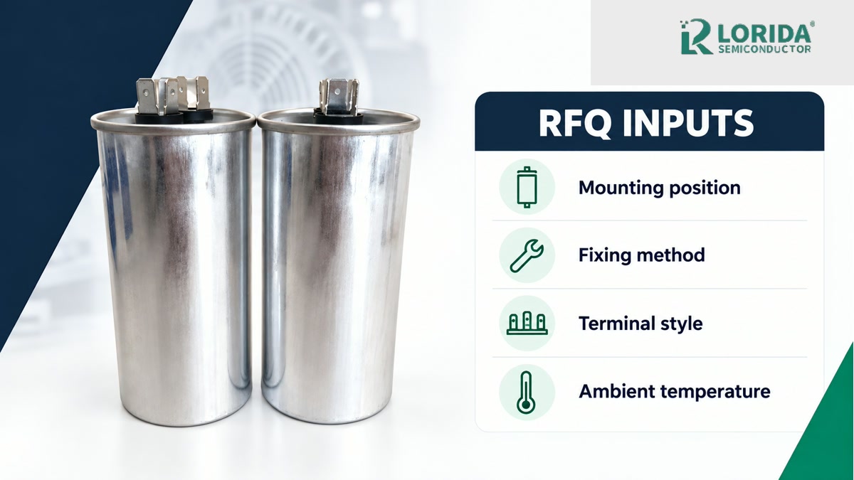 Motor-run capacitor mounting RFQ inputs