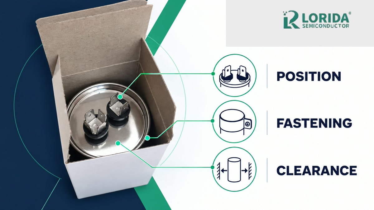 Motor-run capacitor position fastening and clearance review