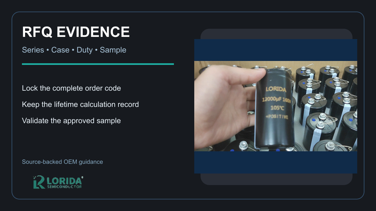 LORIDA screw-terminal capacitor RFQ qualification evidence