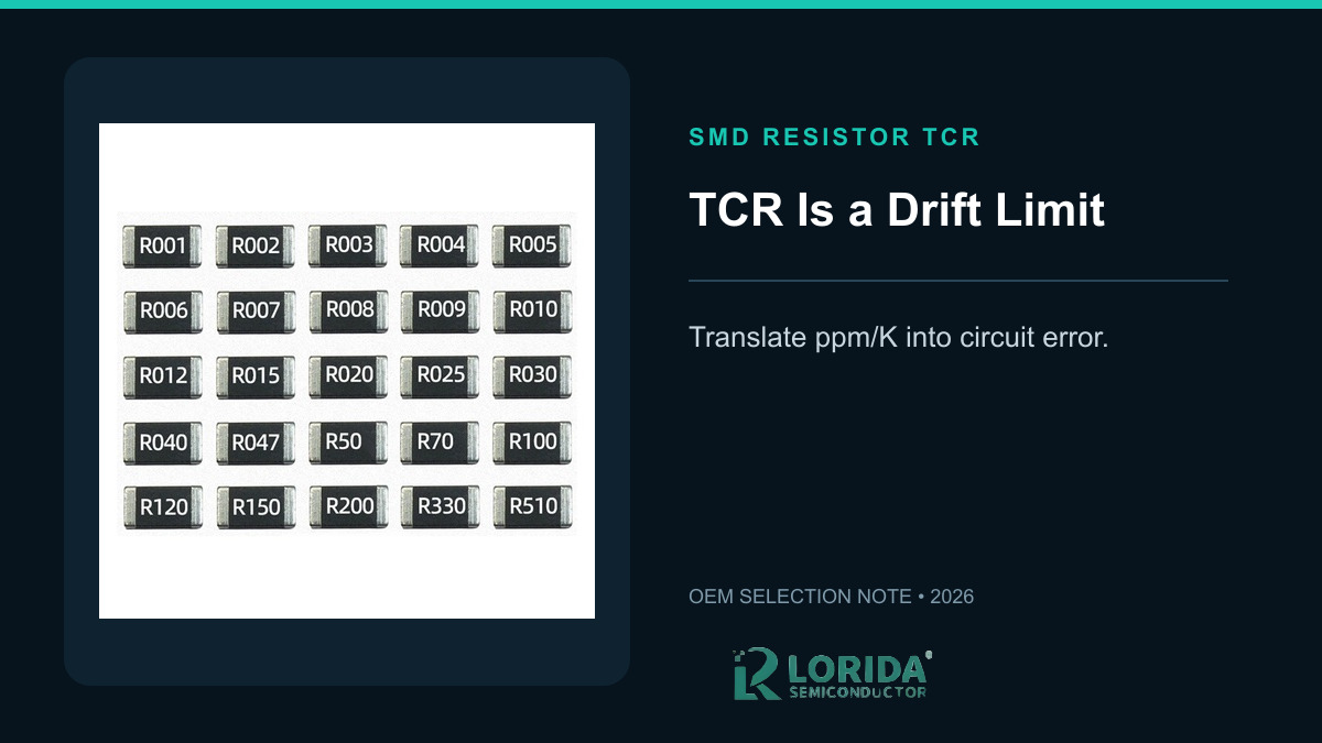 SMD resistor TCR selection concept using real LORIDA resistor products