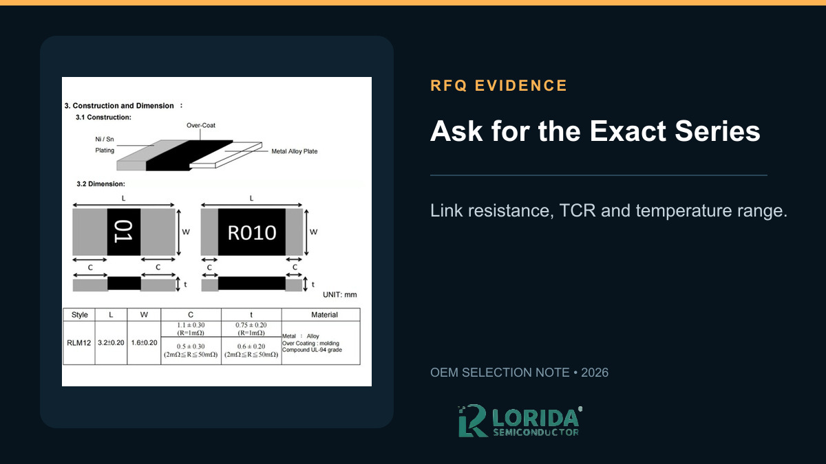 SMD resistor construction and ordering evidence for TCR review
