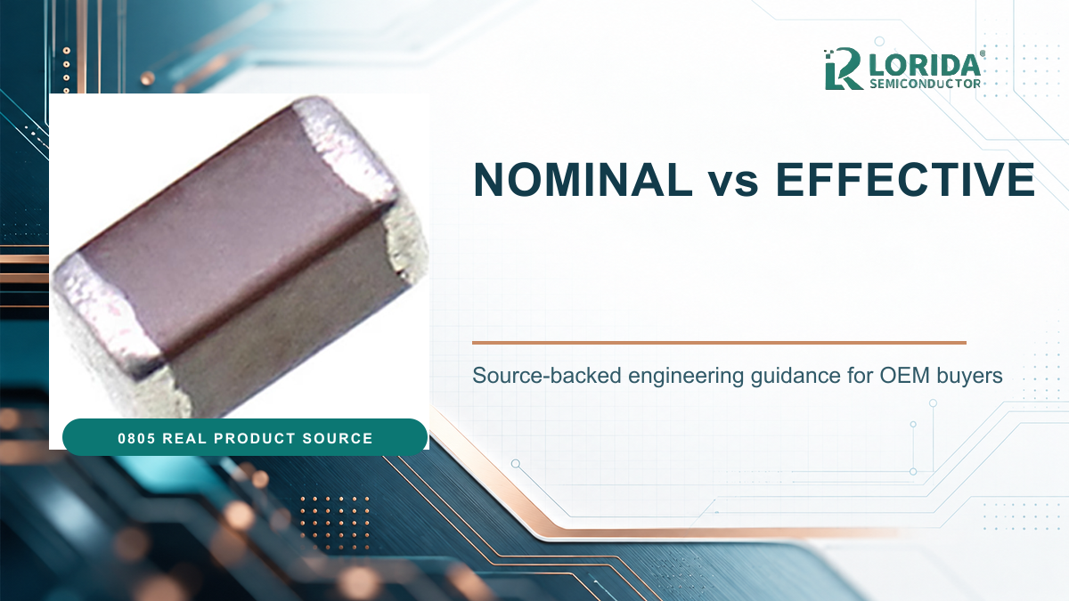 Nominal versus effective MLCC capacitance using a real LORIDA 0805 capacitor product