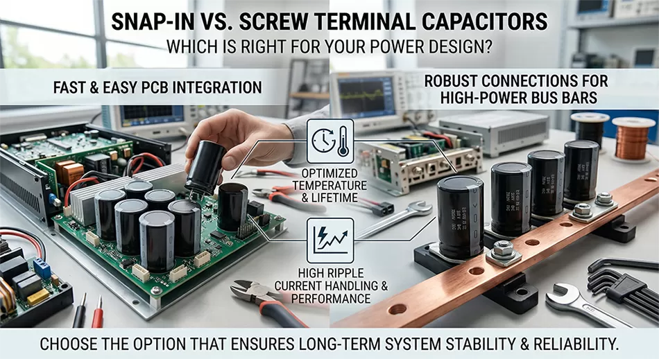 Snap‑in Capacitor vs Screw Terminal Capacitor