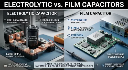 Electrolytic Capacitor vs Film Capacitor