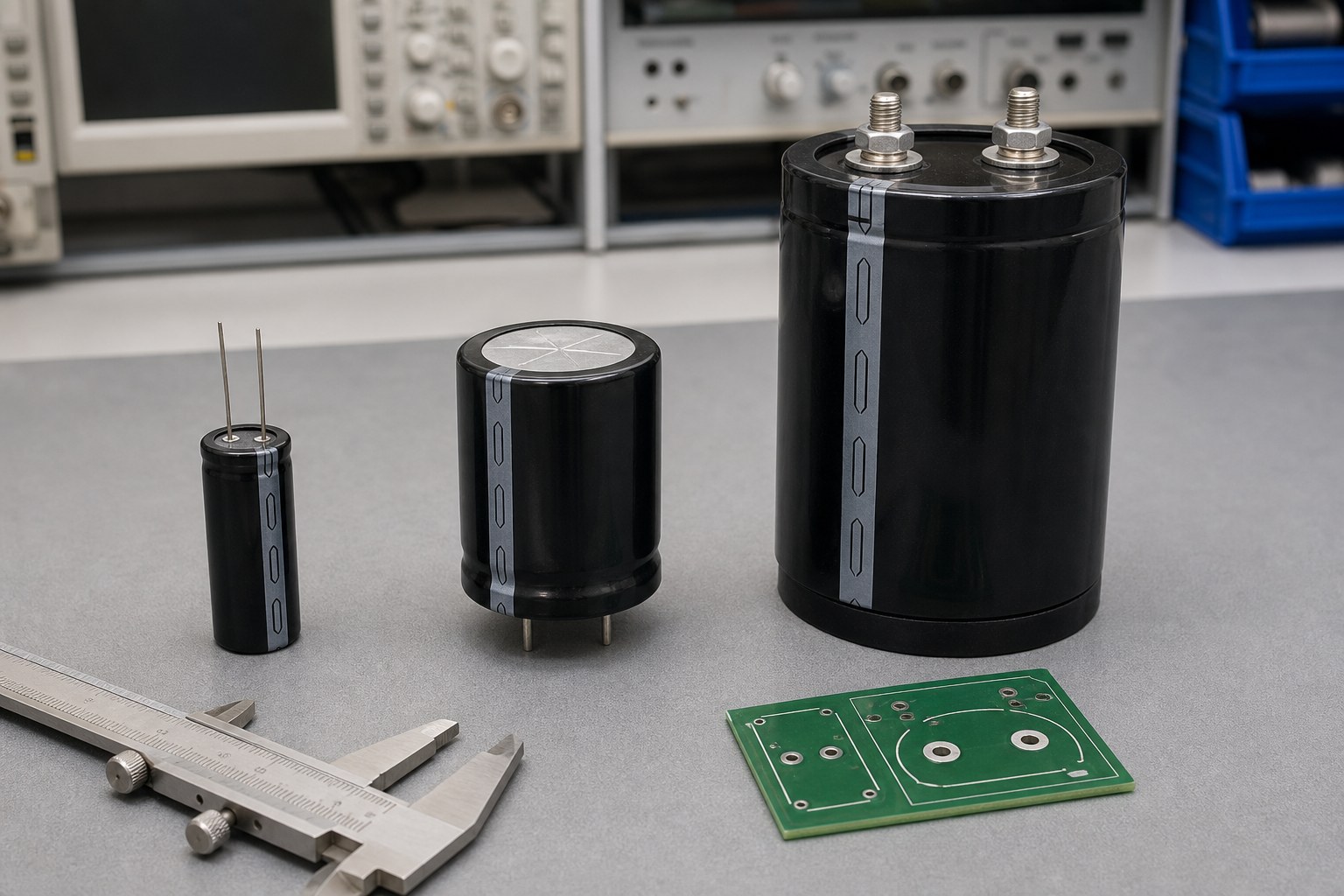 Radial, snap-in and screw-terminal aluminum electrolytic capacitor package comparison