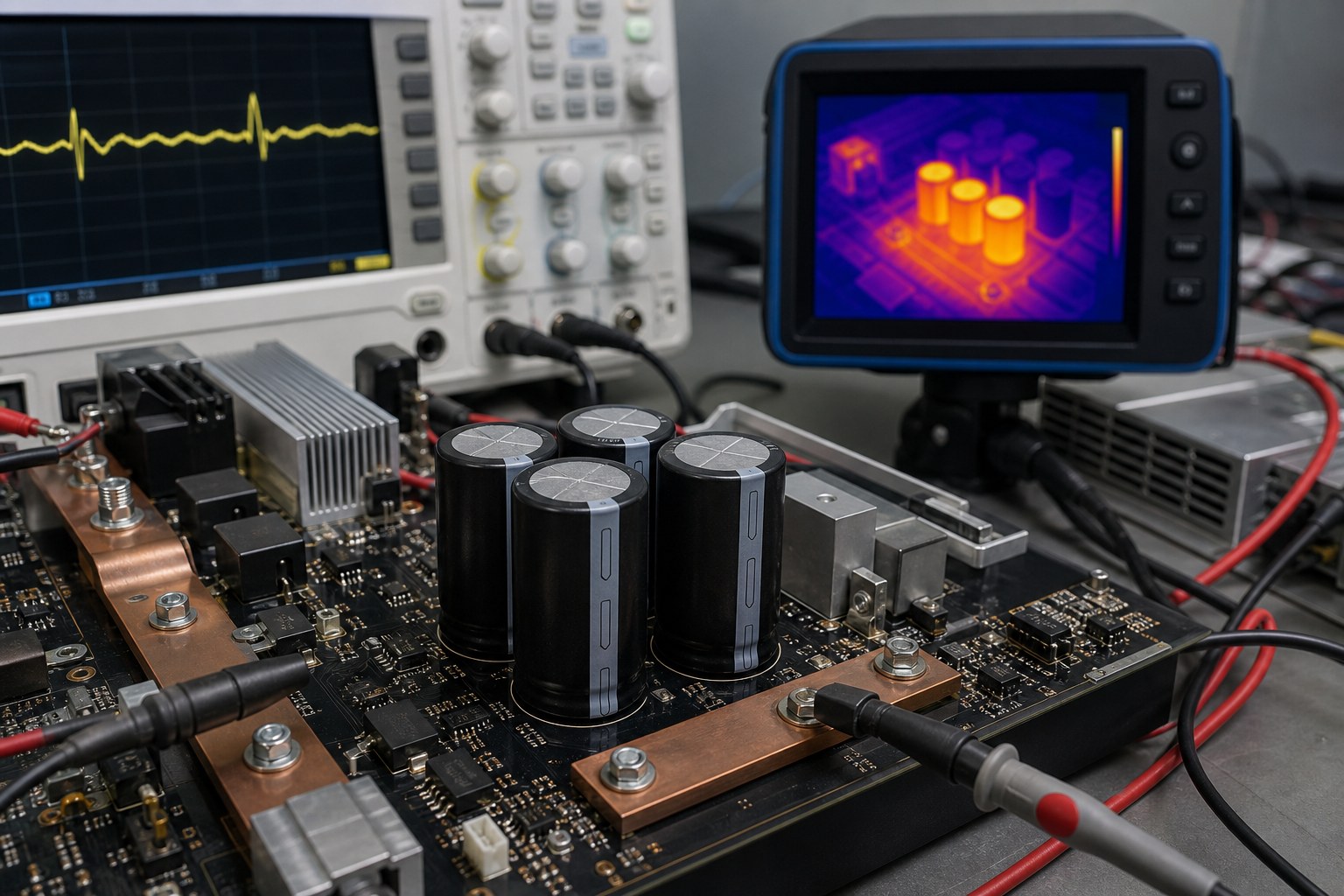 Ripple current and thermal validation of aluminum electrolytic capacitors on a 48V power board