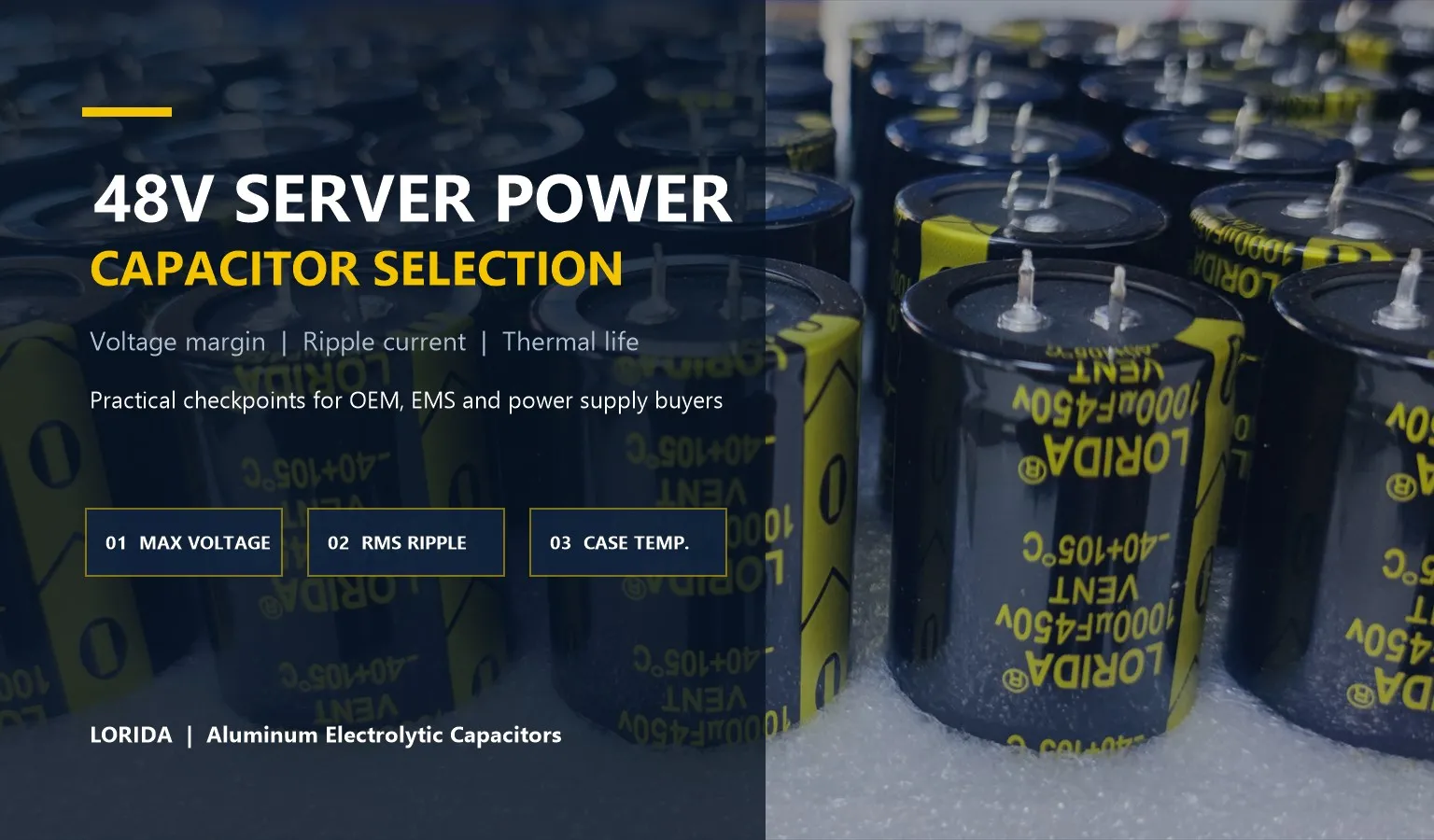 How to Select Aluminum Electrolytic Capacitors for 48V AI Server Power Systems