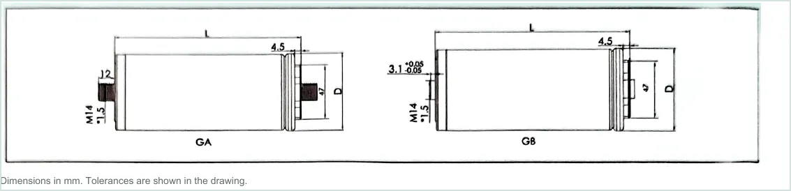LORIDA SGP Series dimensional outline drawing