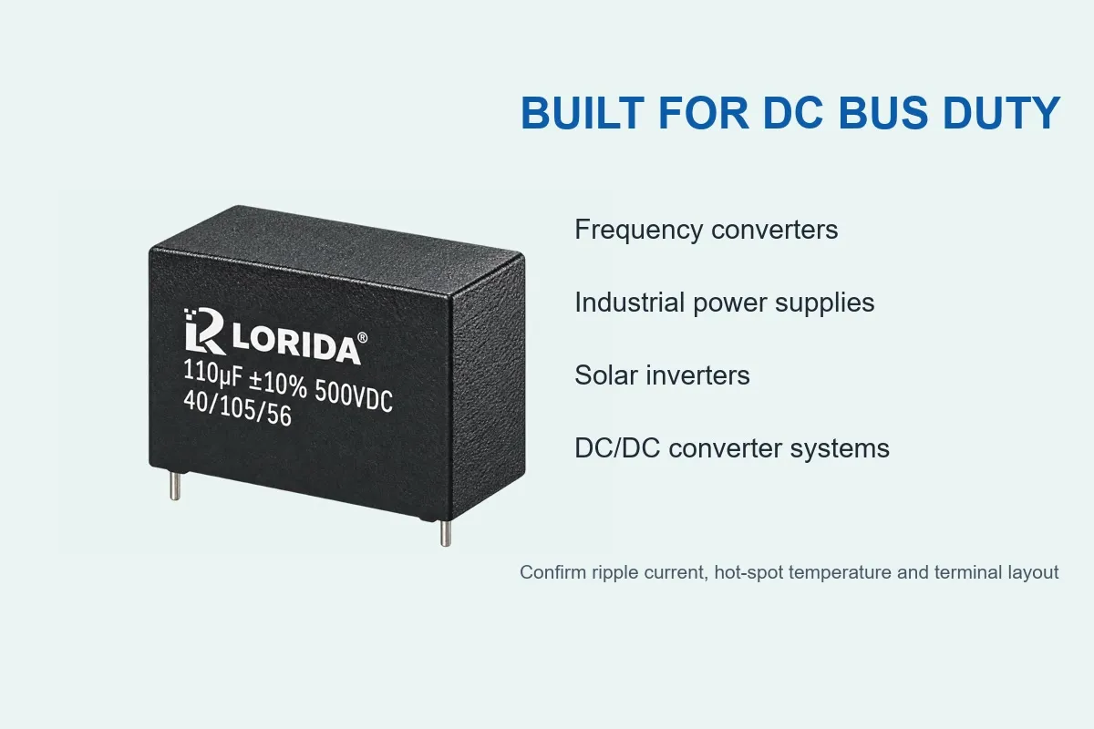 500VDC DC-Link MKP Metallized Polypropylene Film Capacitor applications