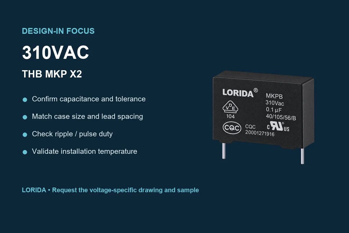 310VAC THB MKP X2 Metallized Polypropylene Safety Capacitor design-in checklist