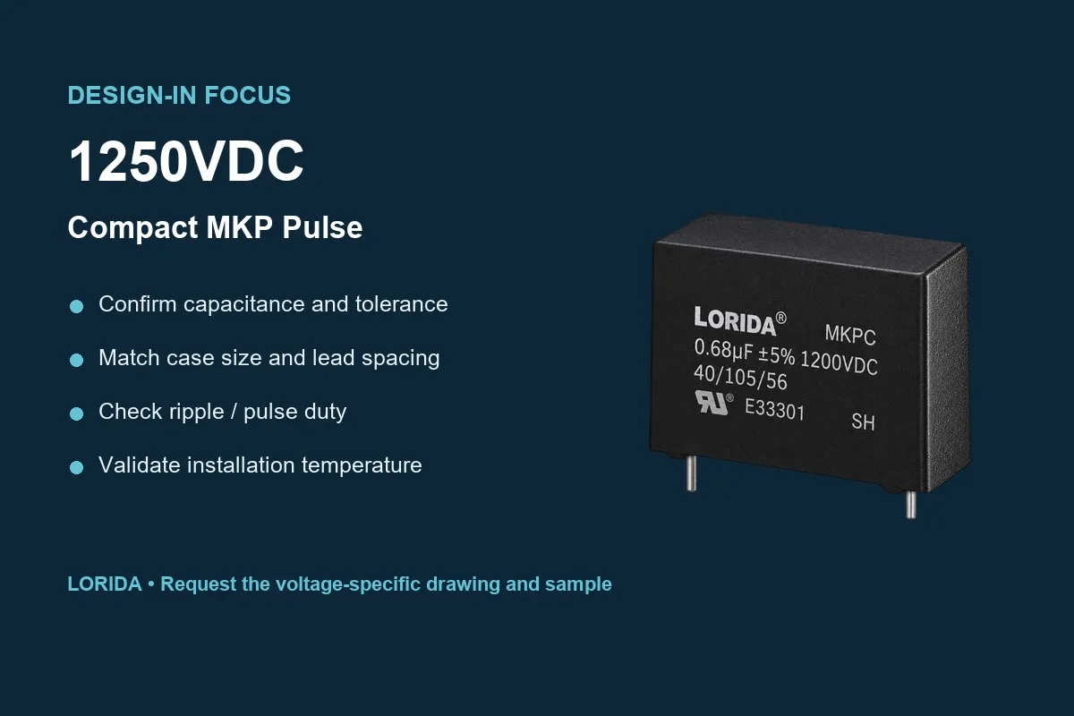 1250VDC MKPC Compact High-Pulse Metallized Polypropylene Film Capacitor design-in checklist
