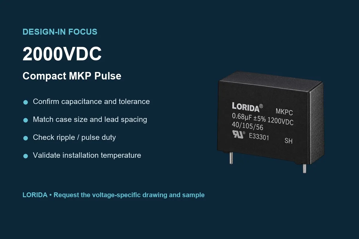 2000VDC MKPC Compact High-Pulse Metallized Polypropylene Film Capacitor design-in checklist